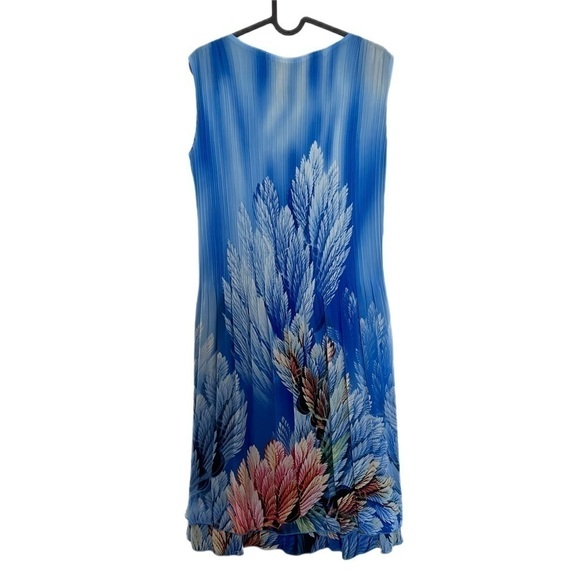 Caeliann Accordian Pleated Coastal Beach Coral Reef Ocean Aquatic Sundress Large - Picture 2 of 8